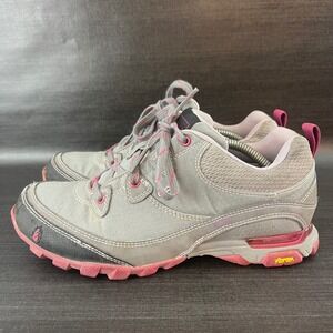 Ahnu Sugarpine II Womens 6.5 Grey Pink Waterproof Vibram Hiking Outdoor Shoes